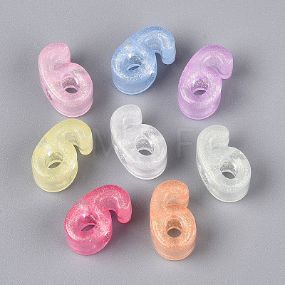 Luminous Frosted Transparent Acrylic Beads TACR-T029-21G-1