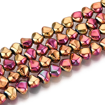 Electroplate Glass Beads Strands EGLA-N017-05A-B03-1