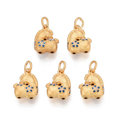 925 Sterling Silver Dodger Blue Enamel Horse Charms STER-T008-67G-1
