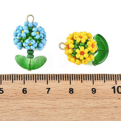 Glass Seed Beaded Pendants PALLOY-MZ01395-1