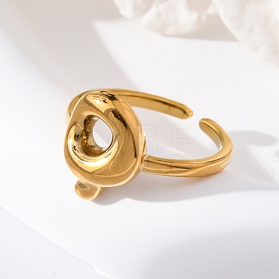 304 Stainless Steel Open Cuff Rings for Women RJEW-M060-01G-17-1