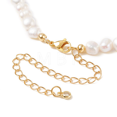 Vintage Natural Pearl Beaded Necklace for Women NJEW-JN03787-02-1