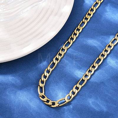 6MM 304 Stainless Steel Figaro Chain Necklaces for Women NJEW-G177-02G-1