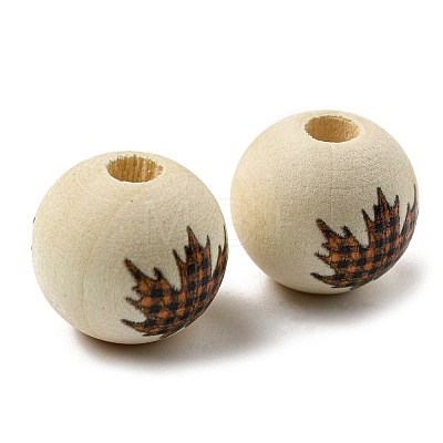 Autumn Wood European Beads WOOD-H105-04B-01-1