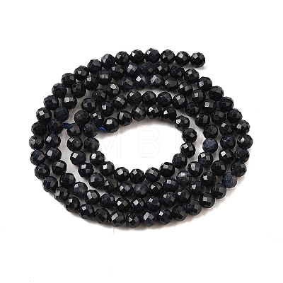 Natural Black Sapphire Beads Strands G-G259-D07-3mm-1