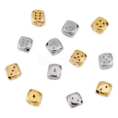 12Pcs 2 Style 304 Stainless Steel Beads STAS-DC0014-43-1