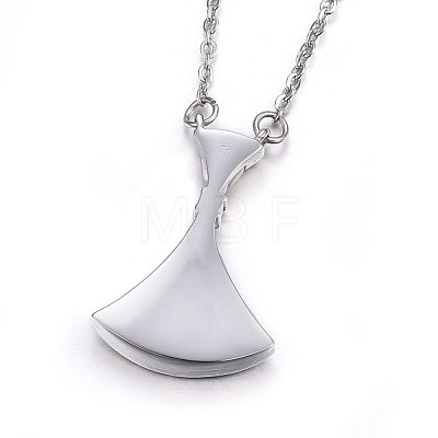 304 Stainless Steel Pendant Necklaces NJEW-H496-03C-1