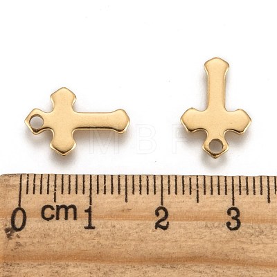 Ion Plating(IP) 304 Stainless Steel Tiny Cross Charms STAS-L159-06G-1