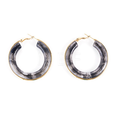 1 Pair 304 Stainless Steel Hoop Earrings EJEW-TA0001-89B-1
