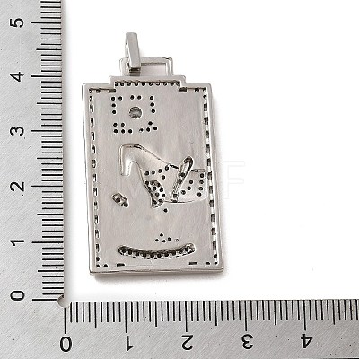 Brass Micro Pave Cubic Zirconia Pendants with Enamel KK-H458-01P-22-1