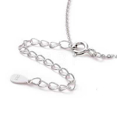 Rhodium Plated 925 Sterling Silver Cable Chains Necklace for Women STER-I021-09P-1