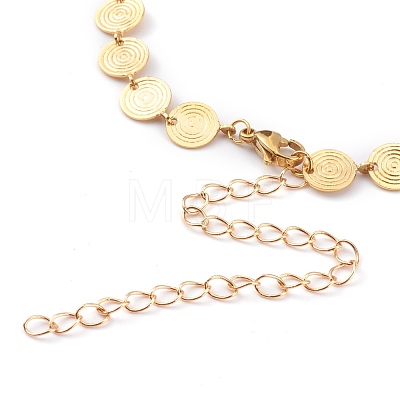 Brass Flat Round Link Chain Necklaces X-NJEW-JN03361-1