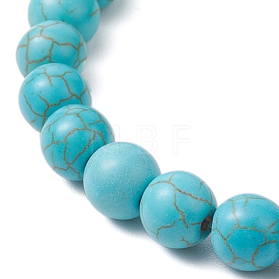 5Pcs Synthetic Turquoise Beads Stretch Bracelet Sets BJEW-JB10970-1