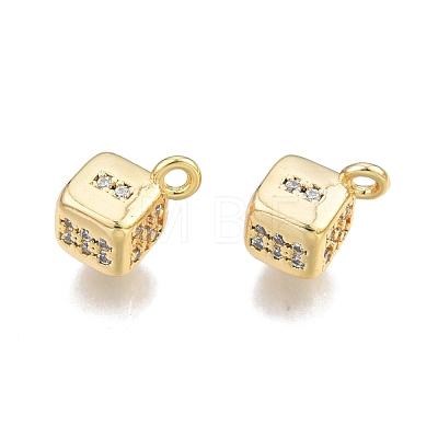Brass Pave Clear Cubic Zirconia Charms KK-N231-346-1