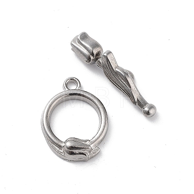 304 Stainless Steel Toggle Clasps X-STAS-A092-05P-1