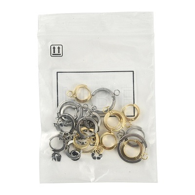 16Pcs 201 Stainless Steel Huggie Hoop Earrings Findings STAS-FS0002-26C-1