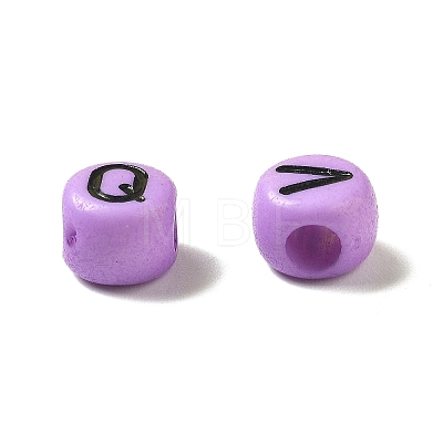 Opaque Acrylic Beads OACR-R005-02G-1