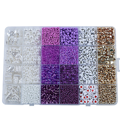 DIY 24 Style Acrylic & ABS Beads Jewelry Making Finding Kit DIY-NB0012-02A-1