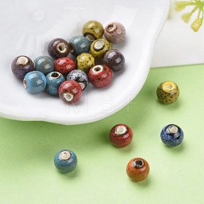 Fancy Aantiqued Glazed Porcelain Beads PORC-R401-M-1