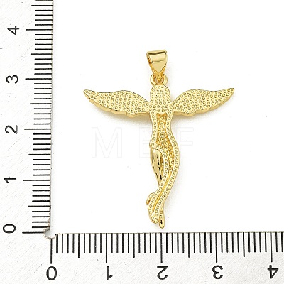 Rack Plating Brass Micro Pave Clear Cubic Zirconia Pendants KK-Z067-12G-1