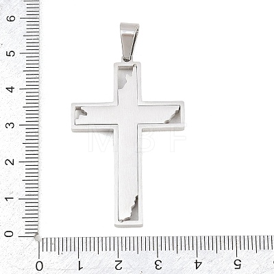 304 Stainless Steel Rhinestone Pendants STAS-B137-06P-1