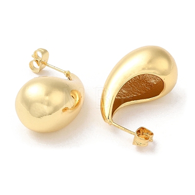 Rack Plating Brass Twist Teardrop Stud Earrings for Women EJEW-K247-02G-1