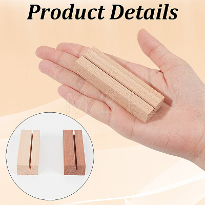 12Pcs 2 Colors Wooden Card Holders Base AJEW-GF0015-01-1