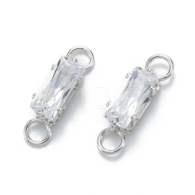 Brass Clear Cubic Zirconia Links Connectors ZIRC-G170-16P-1