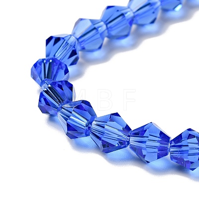 Blue Glass Bicone Beads Strands X-GLAA-S026-6mm-02-1