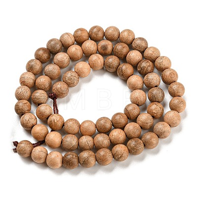 Natural Wood Beads Strands WOOD-F008-05-A-1