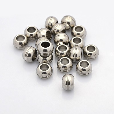 Rondelle 201 Stainless Steel Beads STAS-N044-19-1