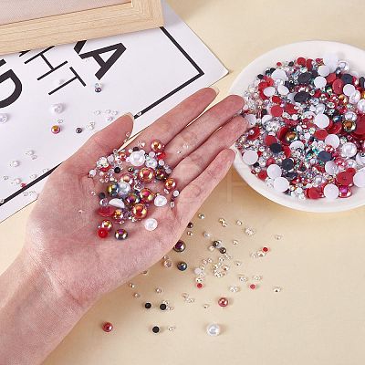 60g Resin patch multi size mixed pearl patch DIY jewelry accessories(2 bags) JX586G-1