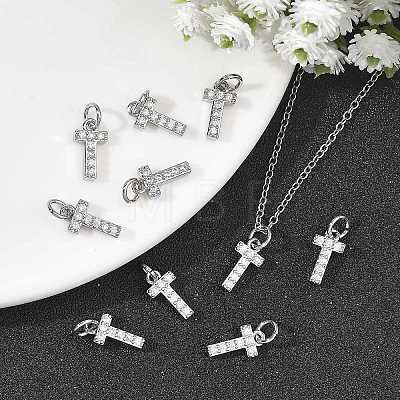 SHEGRACE Brass Micro Pave Clear Cubic Zirconia Pendants XGRQ29361-394P-T-1