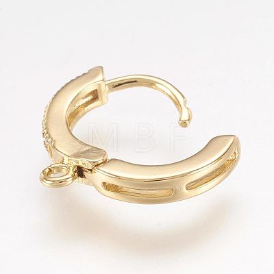 Brass Huggie Hoop Earring Findings KK-L152-20-1
