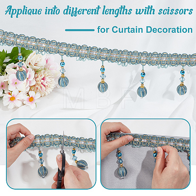 Curtain Plastic Beaded Fringe Trim OCOR-WH0090-69C-1