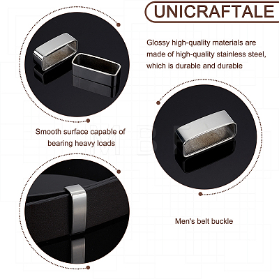 Unicraftale 304 Stainless Steel Belt Loop Keepers FIND-UN0002-43B-1