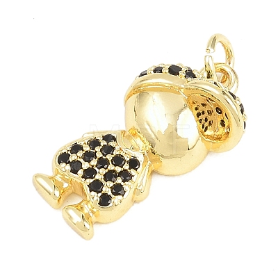 Brass Micro Pave Cubic Zirconia Pendants KK-D258-36G-01-1