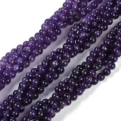 Natural Amethyst Beads Strands G-S333-6mm-020-1