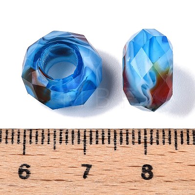 Two Tone Glass European Beads GDA009-7-1