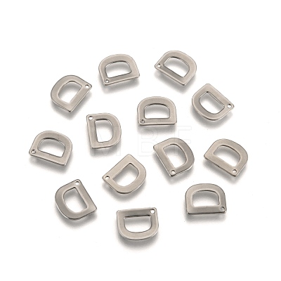 304 Stainless Steel Letter Charms STAS-O072-D-1
