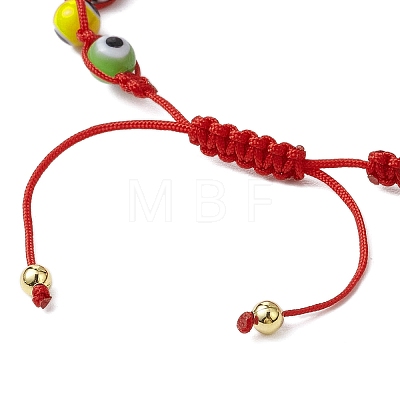 Adjustable Lanmpword Evil Eye Braided Bead Bracelet BJEW-JB11059-01-1