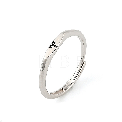 Rhodium Plated 925 Sterling Silver Adjustable Rings RJEW-S397-01P-01-1
