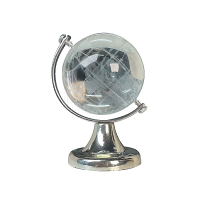 Featuring Brass and Glass Rotating Globe with Acid Etched Map PW-WGAE513-01-1