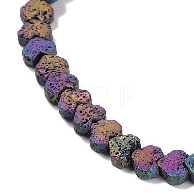 Electroplated Natural Lava Rock Beads Strands G-Q1009-G01-02C-1