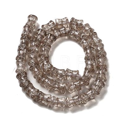 Transparent Crackle Glass Beads Strands GLAA-D025-01H-1