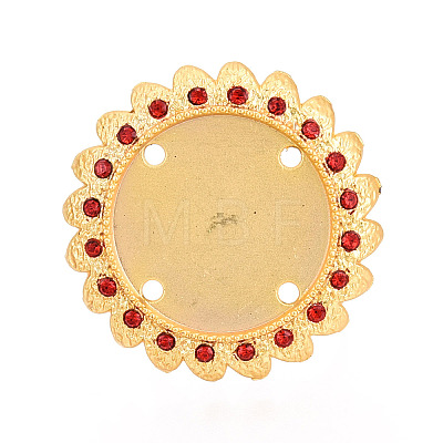 Adjustable Alloy & Iron & Rhinestone Bezel Cup Ring Base with Rotatable Tray MAK-T012-15G-1