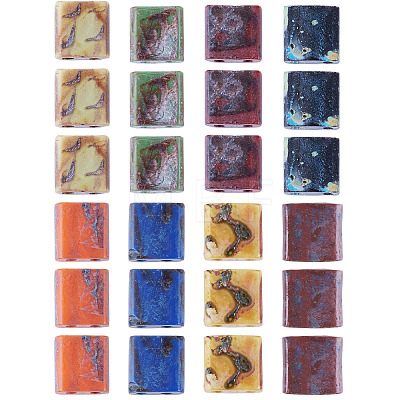 45G 9 Colors 2-Hole Baking Paint Glass Seed Beads SEED-TA0001-71-1