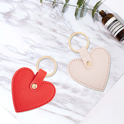 2Pcs 2 Colors PU Leather Keychain KEYC-CL0001-56-1
