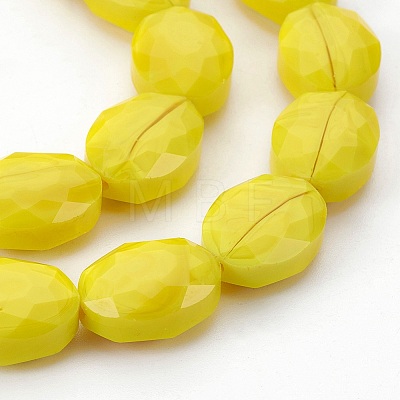 Pearl Luster Plated Glass Bead Strands LS-EGLA-E037-PL01-1