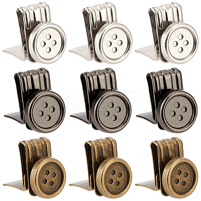 12Pcs 3 Colors Alloy Suspenders Replacement Clips No Sew Button Ends Adjustable Brace Clips For Overalls Pants Hats Garment BUTT-CY0001-35-1